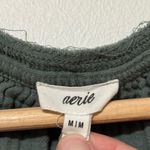 Aerie  Pool to Party Cropped Shirt in Green Size Medium Cotton Gauze Top Photo 2