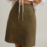 Rihoas Green Suede Straight Mini Skirt Size M Photo 0