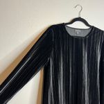 J.Jill ‎ Wearever Collection Ribbed Velvet Top XSP Black Long Sleeve Boxy Classic Photo 2