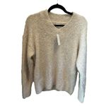 Lou & grey Women's V-Neck Long Sleeve Sweater Ivory tan XS Pullover Casual Photo 2