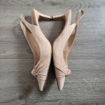 Franco Sarto  Womens Dayanara Slingback Heels Pointed Toe Knot Suede Beige sz 10 Photo 5