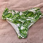 Zaful White and Green Mid-Rise Bikini Bottoms Photo 0