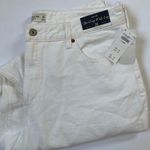 Abercrombie & Fitch Abercrombie Women's Jeans High Rise The Cropped Wide Leg Raw Hem 32 Short White Photo 6