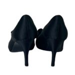 Nina Pump 3 1/2” Heel Black Satin Ruffle Peep Toe Closed Back Women’s Size 7.5M Photo 2