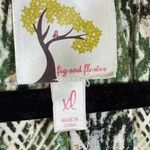 Fig And Flower XL Animal Print Green Tan Top Scoop Neck Relaxed Fit Pullover Photo 7