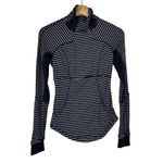 Lululemon  Women Sz‎ 2 Base Runner 1/2 Zip Black White Running Top Pullover Photo 1