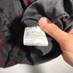 VTG Tribal Black Red Velvet Burnout Top V Neck Twist Front Babydoll Whimsigoth S Photo 4