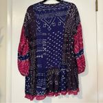 Free People  Boho Shibori Patchwork Printed Long Sleeve Dress Photo 5