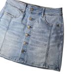 American Eagle Denim Mini Skirt Button Front Light Wash Casual Womens Size 6 Photo 3