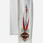 Vintage Y2K Harley Davidson Long Sleeve White / Colorful Flame Thick Tee Shirt Photo 2