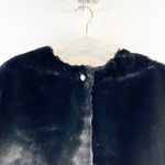Talbots  Faux Fur Cropped Shrug Vest Black Medium Photo 5