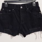 Free People We the Free Sofia Button Fly High Waisted Cut-Off Shorts Black 25 Photo 0