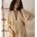 Daughters Of India 100% Cotton Kyra Cumin Paisley Semi Sheer Mini Dress XS Photo 1