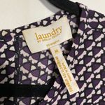 Laundry by Shelli Segal Laundry Purple Black White Sleeveless Blouse Photo 1