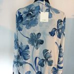 Sioni Blue/White Floral Bomber Jacket Size M Photo 2