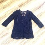 Kenar  blue sheer lace top XS Photo 2