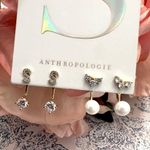 Anthropologie NWT  Cubic Zirconia Initial “S” Earrings Two Pairs Photo 1