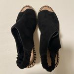 Charles David Charles women’s Black suede peep toe woven wedges “Nadja” — size 7.5 Photo 1