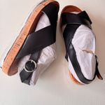 Nine West Women's ANGIE 3 Black & Silver Ankle Buckle Strap Sandals Sz 8 Photo 3