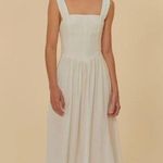 Farm Rio NWOT  Stretch Linen Blend Cami Maxi Dress Size XS Classic Off White Photo 1