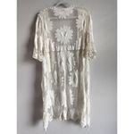 POL Kimono Open Duster Women’s One Size Embroidered Floral Lace White Festival Photo 9