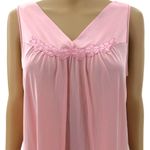Vanity Fair  MEDIUM USA VINTAGE Semi-Sheer Nylon Sissy Pink Peignoir Night Gown Photo 1