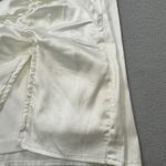 superdown  Revolve White Satin Mini Dress S Lace Trim Tie Strap Ruched Bodycon Photo 13