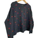 Earl Jeans Gray Cropped Sweatshirt Red Kisses Large Photo 2
