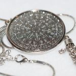 Source Unknown Vintage Exciting Filigree Medallion Silver Tone Fringe Tassel 20" Boho Necklace Photo 2