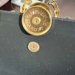 Black Rubber Crossbody North South Bag Golden Bee Accent Studded Mini Purse Photo 2