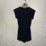 Aritzia  Babaton Corbett Romper Relaxed Pure Silk Short Sleeve Black Size‎ XS Photo 2