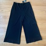 NWT LE GALI Crochet Lace Trim Cropped Wide Leg Lyle Pants Size Small Boho Hippie Black Photo 0