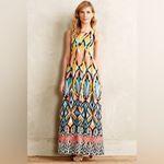 Anthropologie  Floreat Dahlia Embroidered Maxi Dress Multi Color Size 0 Photo 3