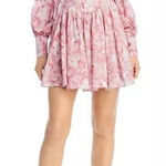 Bardot NWT  Zelina Long Sleeve Mini Dress Corset Bodice Pink Floral Size 4 NEW Photo 0