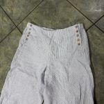 J Jill Womens Grey White Striped Love Linen Pant Sz XL Lagenlook Coastal Boho Photo 1