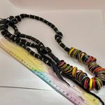 Colorful rings on fabric Indian necklace Photo 6