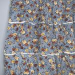 Indigo Rising Slate Blue Floral Print Ruffle Tier Elastic Waist Mini Skirt L Size undefined Photo 4
