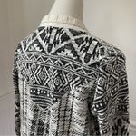 Anthropologie  Tiny Black Cream Southwestern Pattern Waterfall Open Cardigan XS Photo 6