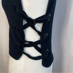 Silence + Noise Urban Outfitters Large Textured V Neck Top Grunge Criss Cross Photo 2