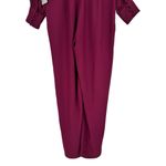 Gal Meets Glam Jessamyn Button Jumpsuit size 4 Boysenberry Long Sleeve V Neck Photo 9