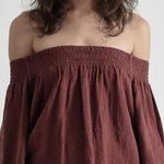 One Teaspoon NWT  Tahitian Pearl Off Shoulder Raw Hem Top - Bordeaux Photo 0