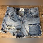 BDG  Blue Distressed Jean Shorts High-Waisted Photo 5