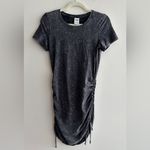 PINK - Victoria's Secret PINK by Victoria's Secret Black Acid Wash Ruched Mini Dress, Size Small Photo 3