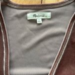 Madewell  Long Sleeve Wrap Shirt Velvet V-Neck Small Top Dressy Warm Ash Photo 4