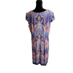 Liz Claiborne  Size 16 Multicolor Paisley Print Dress Short‎ Sleeve Boho Chic Photo 2