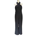 Adelyn Rae Black Cindy Halter Sleeveless Jumpsuit  Women's Black Size Medium Photo 9