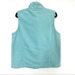 Croft & Barrow Iced Turquoise Blue Fuzzy Fleece Button Up Vest M Photo 2