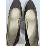 Talbots Womans  Size 8 B Brown Leather Platform Pumps Alligator Embossed Photo 5