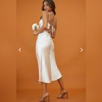 Selfie Leslie City Lights Cut-Out Waist Strappy Back Midi Dress in Champagne Photo 1