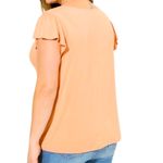 Torrid 🎄Super Soft V-Neck Ruffle Tee With Lace Detail Photo 1